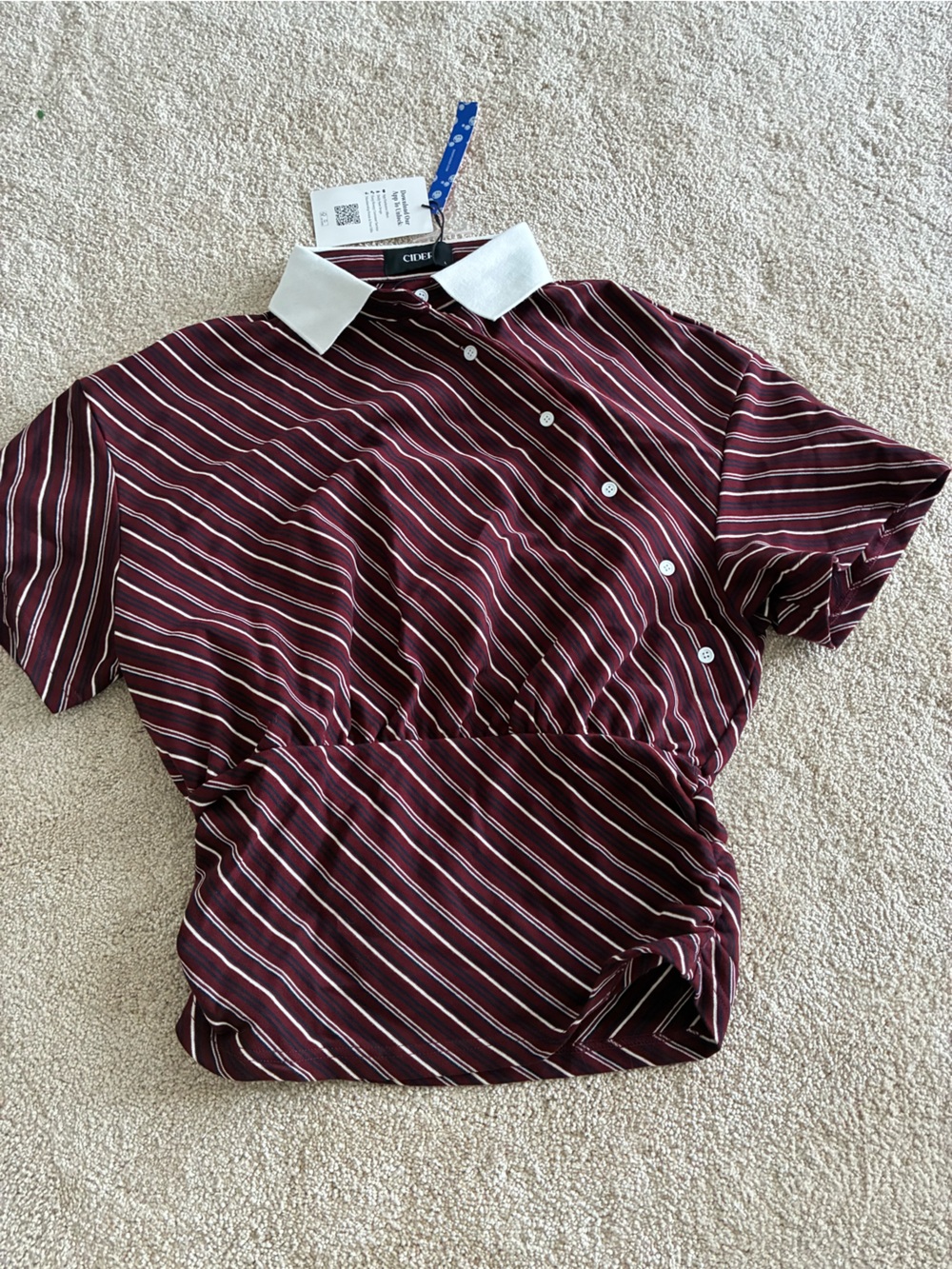 Cider Burgundy Striped Kids One-Piece Bodysuit